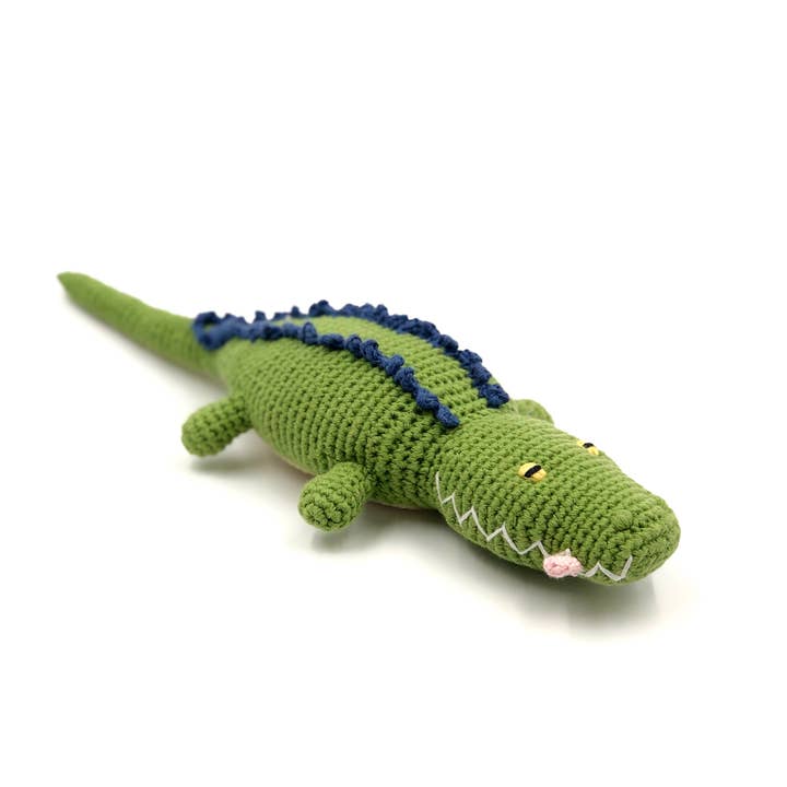 Pebble - Wholesale Stuffed/Plush Toy - Kids & Baby - Crocodile Rattle – Handmade Organic Cotton Jungle Baby Toy0