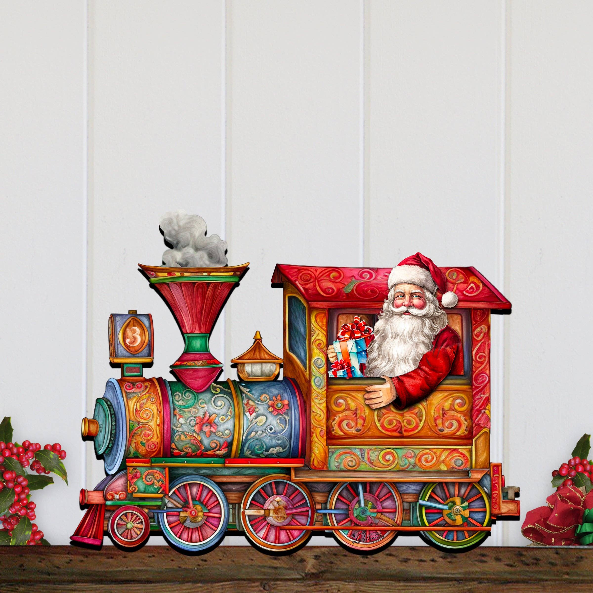 Designocracy - Wholesale Deurhanger - Santa's Train Holiday Door Decor Debrekht | Christmas Snowman2