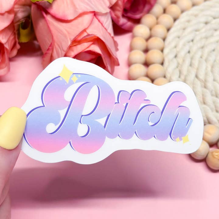 Autocollant Vinyle Salope pour la vente par Pink Petal Paper Co