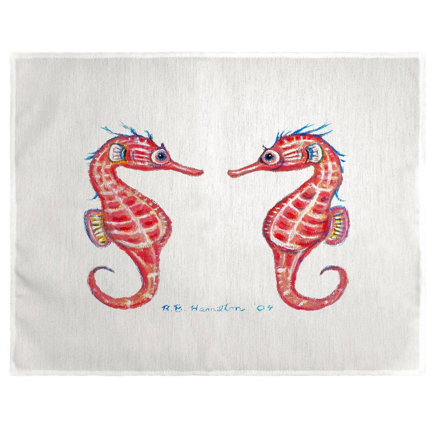 Betsy Drake Interiors – wholesale Placemat – Seahorses Mirrored Place Mat Set of 40