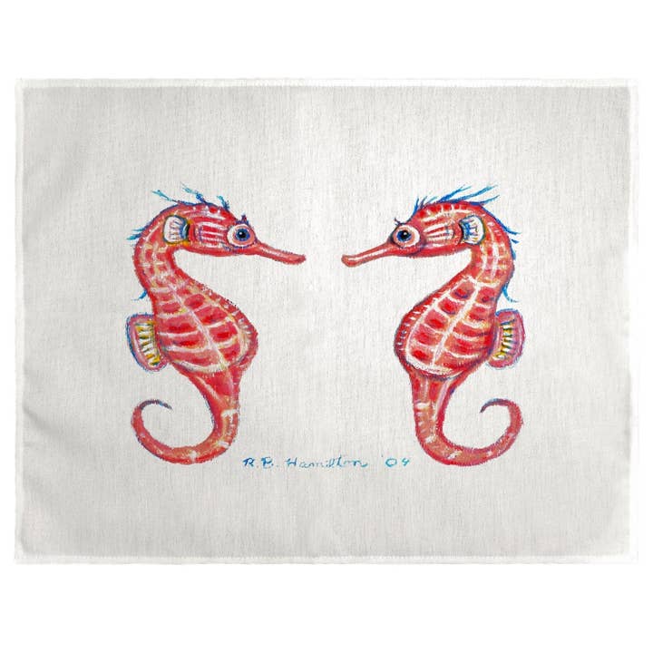 Betsy Drake Interiors – wholesale Placemat – Seahorses Mirrored Place Mat Set of 4