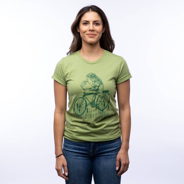 t shirts | Frog T-Shirt – Unisex Heather Green Graphic Tee for wholesale by Two Little Fruits
