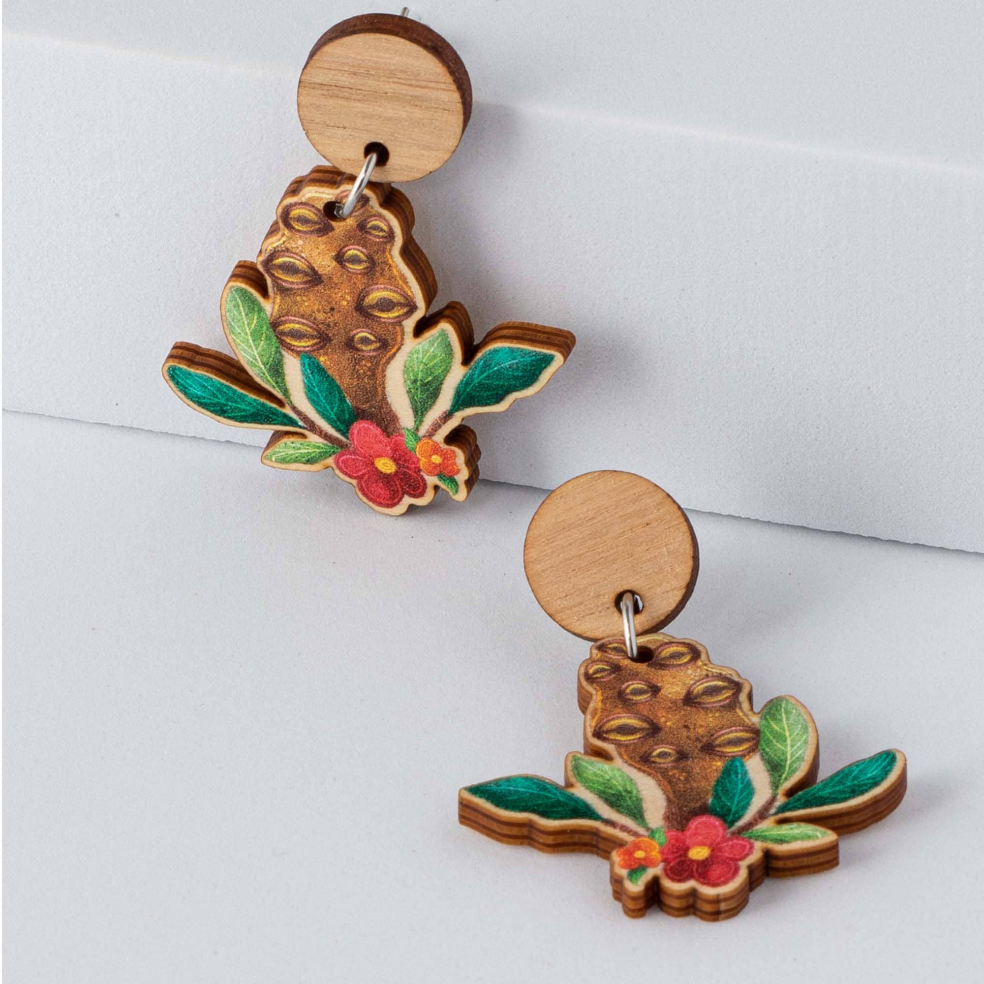 Stray Leaves - Wholesale Dangle earrings - Australian Banksia pods wooden statement earrings1
