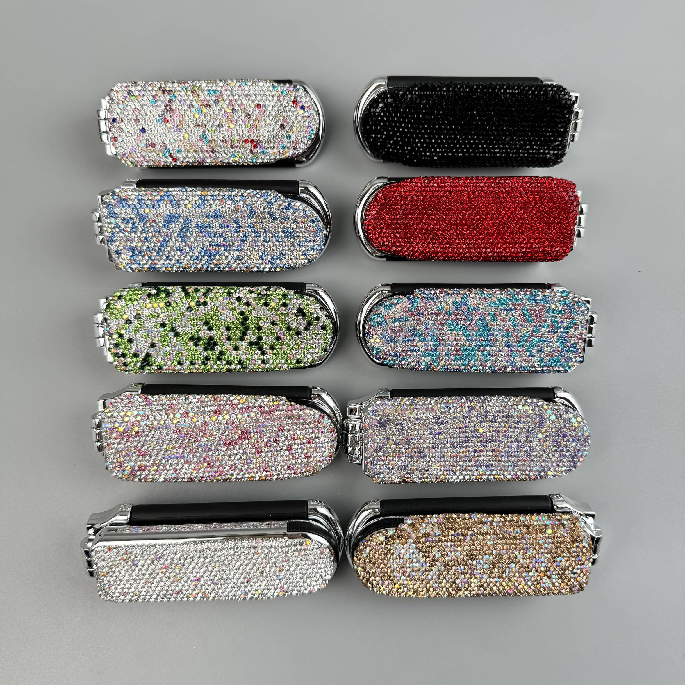 Ole - Venta al por mayor Cepillo/peine - Cepillo de Pelo y Espejo de Viaje Compacto Plegable con Pedrería de Cerámica MIS100921