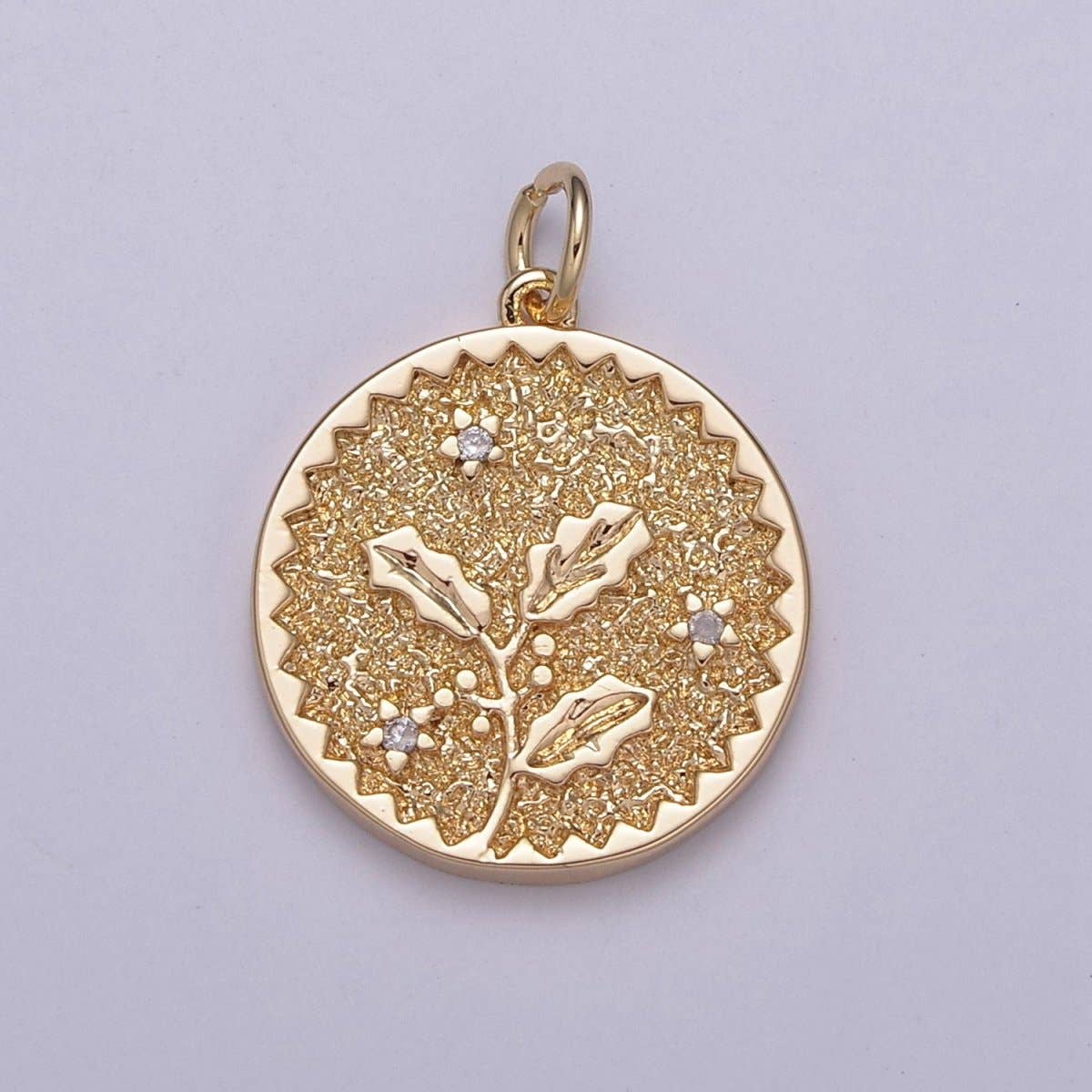 Aim Eternal - Wholesale Individual Charm/Pendant - Dainty Floral Collection Sun Flower, Rose, Holly Flower, Cherry Blossom, Lotus Charm 18K Gold Filled Medallion N-189 N-190 N-191 N-192 N-2012