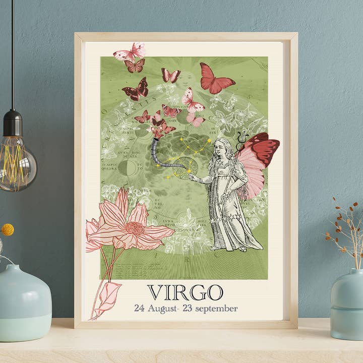 Virgo Zodiac Sign Poster - A4 for wholesale by sidonie blondel