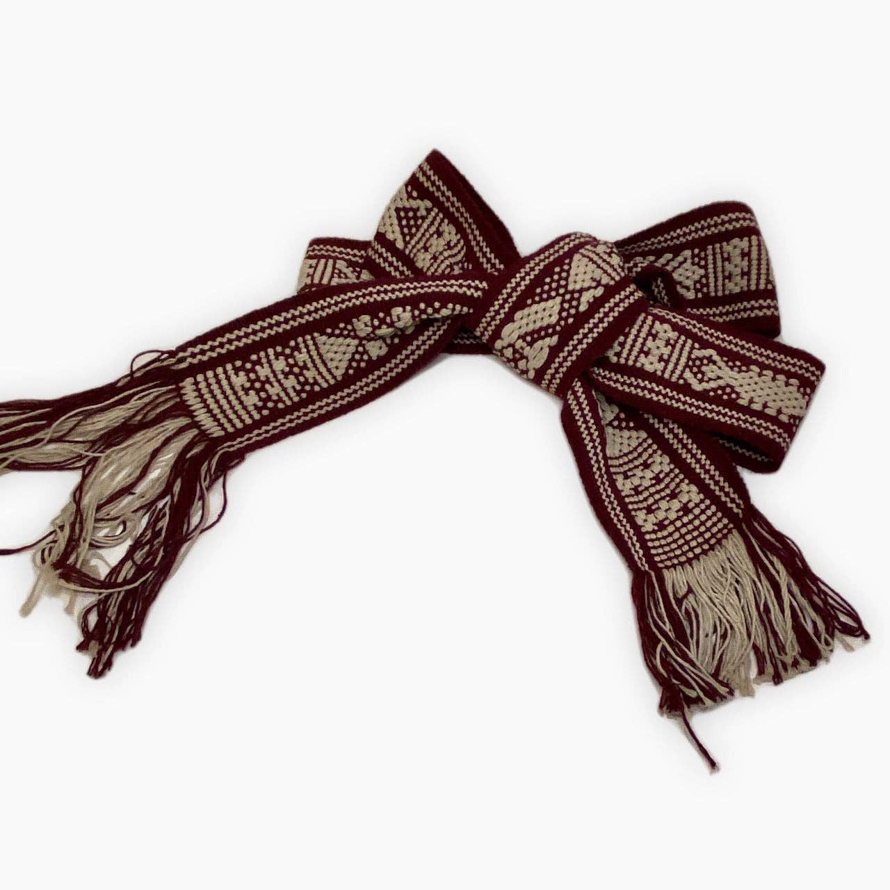 Gracias MX - Wholesale Belt - Women's - Hand woven belt in bordeaux and beige hues1