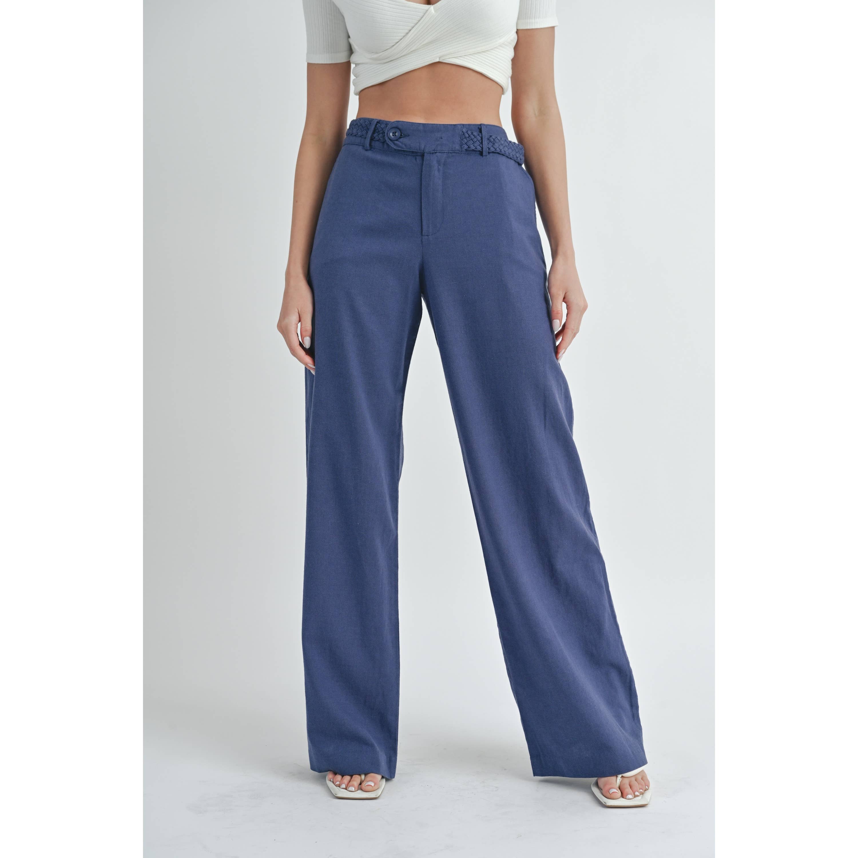 Peace Love Line – Großhandel Hose – Damen – PL1807 - LANGE LEINENHOSE MIT TASCHEN6