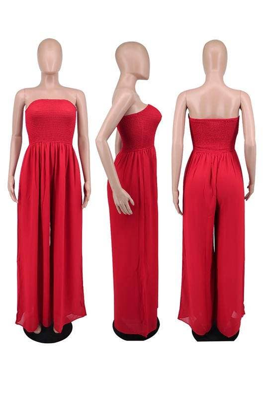 Flarix - Wholesale Jumpsuit - Women's - tube chiffon wide leg jumpsuits8