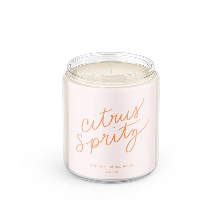 Poured Goods - Wholesale Jar/Filled Candle - Citrus Spritz: 8 oz Soy Wax - Small Batch Candles