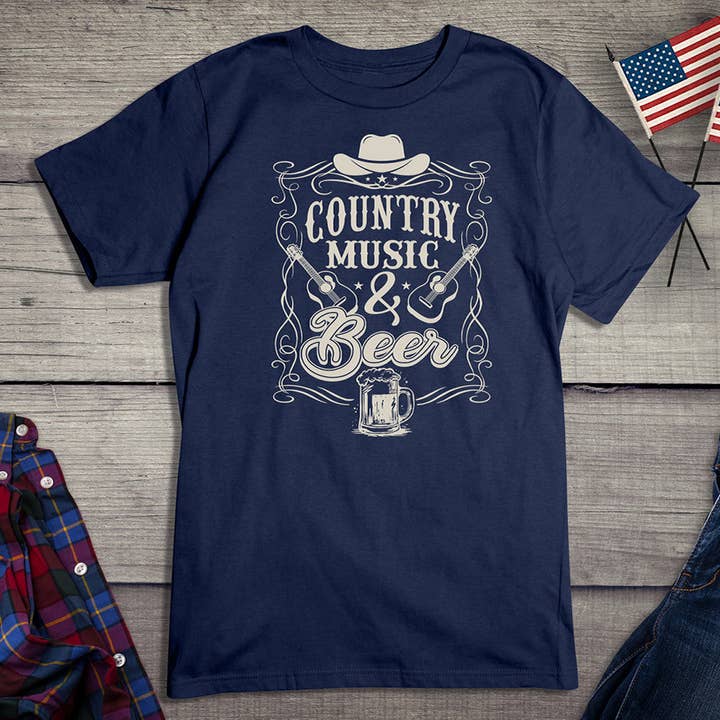 Artopia - Wholesale Screen Printed T-Shirt - Unisex - Country Music And Beer T-Shirt4