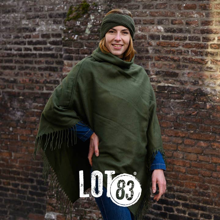 Poncho Mila Kaki voor wholesale door LOT83