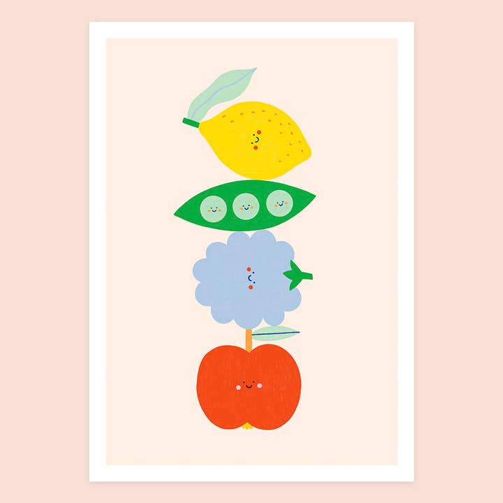 Fruits en erwten, illustratie voor wholesale door Marylou Chalon