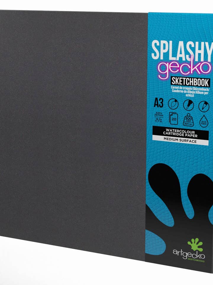 Album da disegno Splashy Watercolour A3 Landscape per la vendita all'ingrosso da parte di Artgecko Sketch