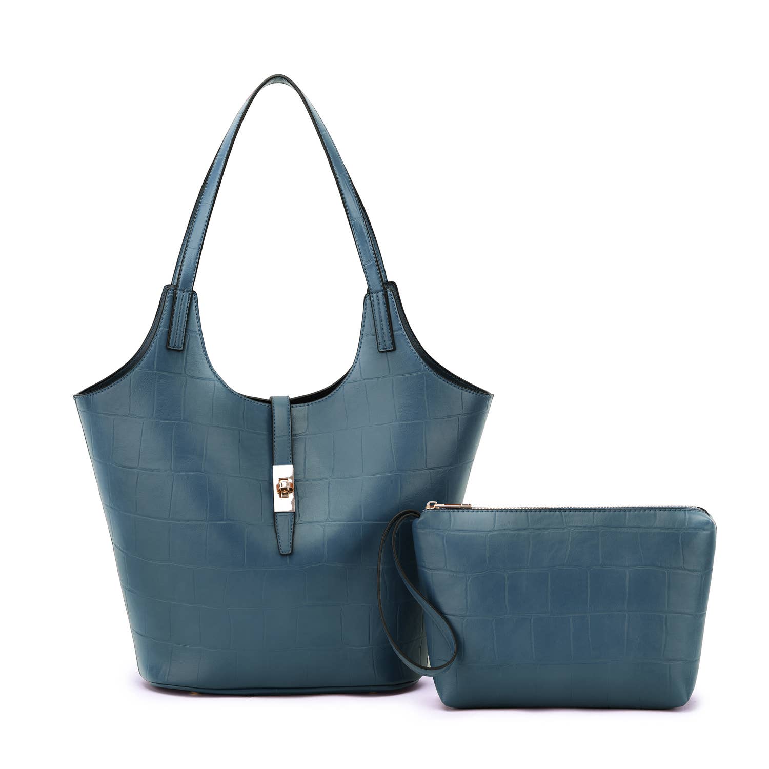 Mellow World - Wholesale Tote Bag - Women's - Clio 2-in-1 Croc Embossed Tote7