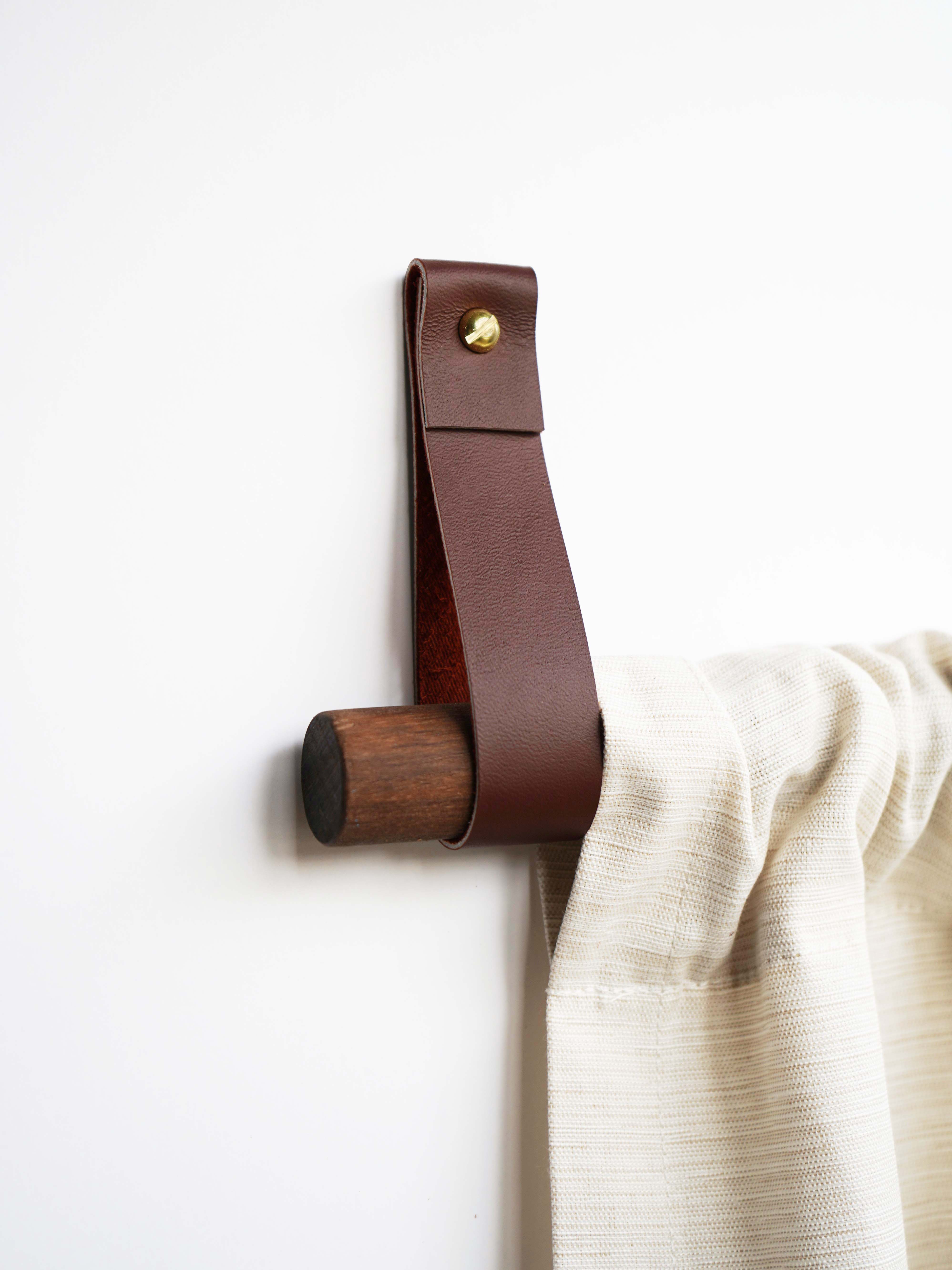 Keyaiira – Gancho de parede por atacado – Suportes de haste de cortina de couro [extremidade plana]11