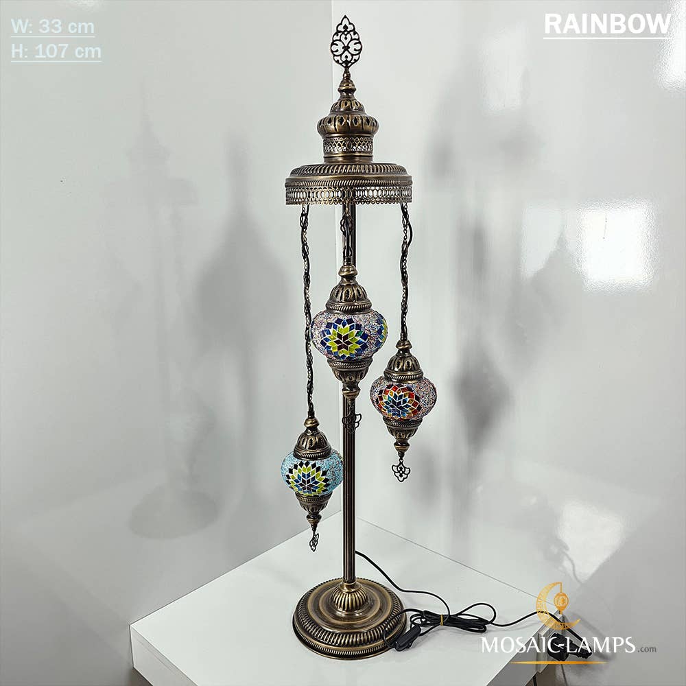 Mosaic Lamps - Wholesale Floor Lamp - 3 Globe Medium Ball Floor Lamps, Turkish Moroccan Ottoman9