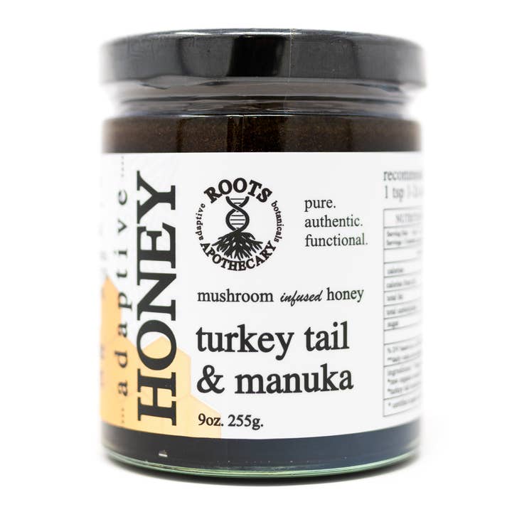 Roots Apothecary – wholesale Honey – adaptive honey. turkey tail + manuka honey