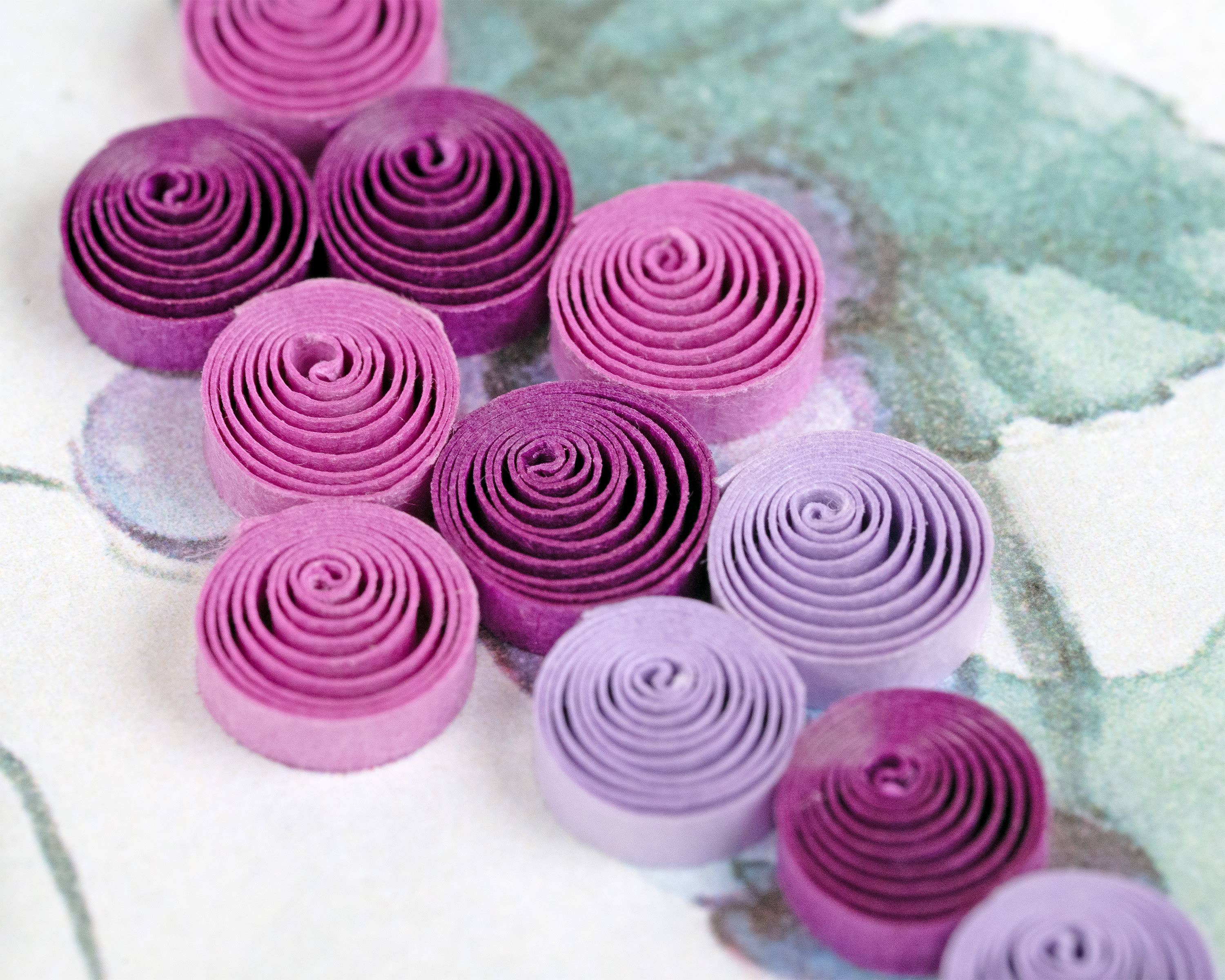 Quilling Card - Wholesale Everyday Greeting Card - Quilled Purple Grapes & Bluebirds Greeting Card2