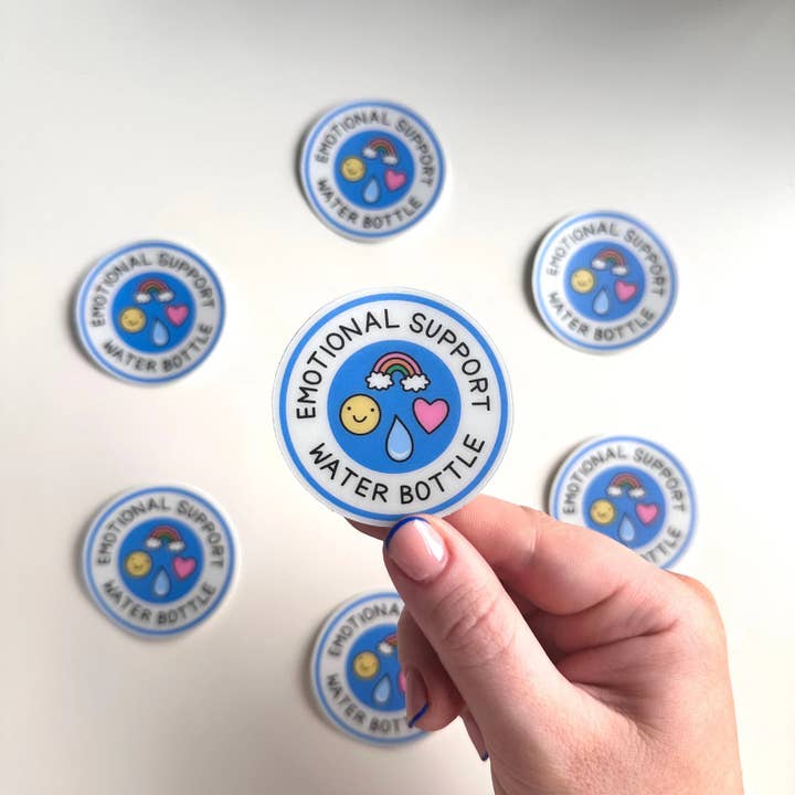 Waterproof Sticker | Water Bottle Pink Smiley Rainbow for wholesale by Dolly’s Doodles