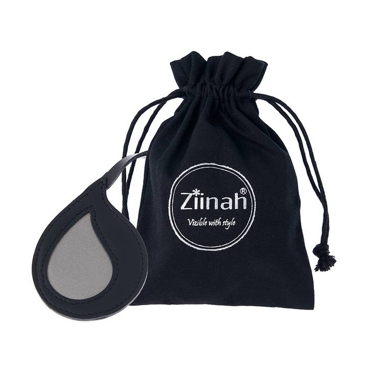 Acessório de couro elegante e reflexivo (preto) por atacado de Ziinah - vizible with style