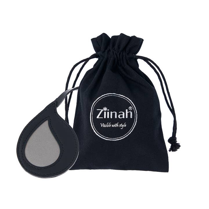 Acessório de couro elegante e reflexivo (preto) por atacado de Ziinah - vizible with style