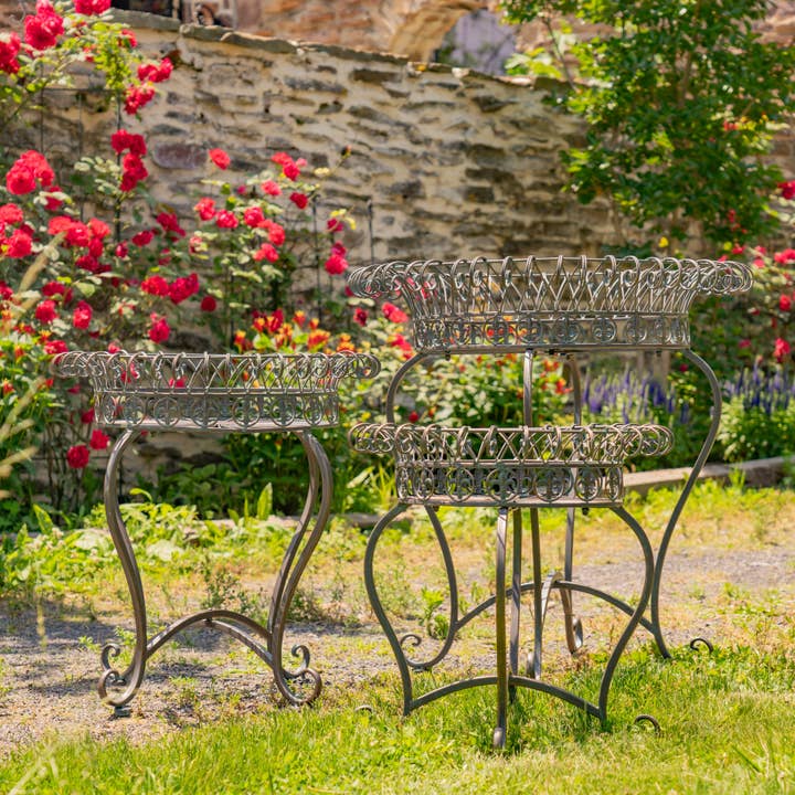 Zaer Ltd. International - Wholesale Plant Pot Stand - "London 1820" Wire Basket Plant Stands in 3 Sizes 3 Pc/Set6