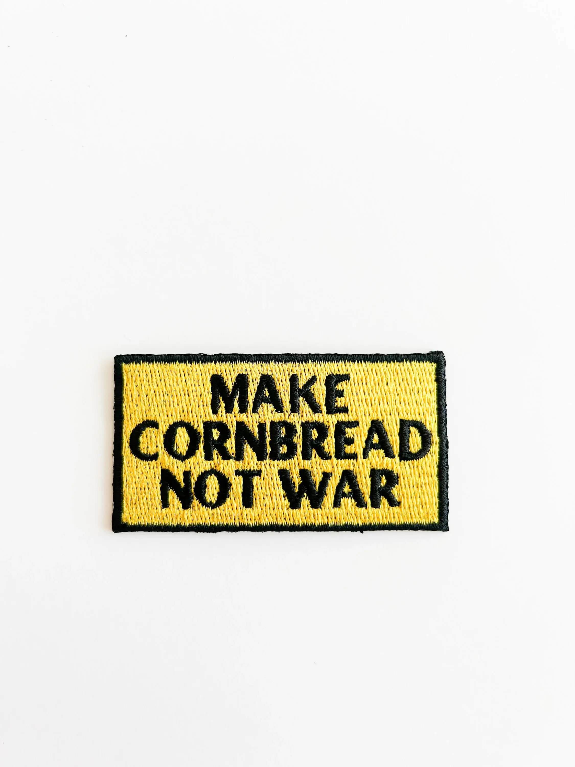 Field Trip Threads - Wholesale Patch - Embroidered "Make Cornbread Not War" Iron-on Sew-on Patch3