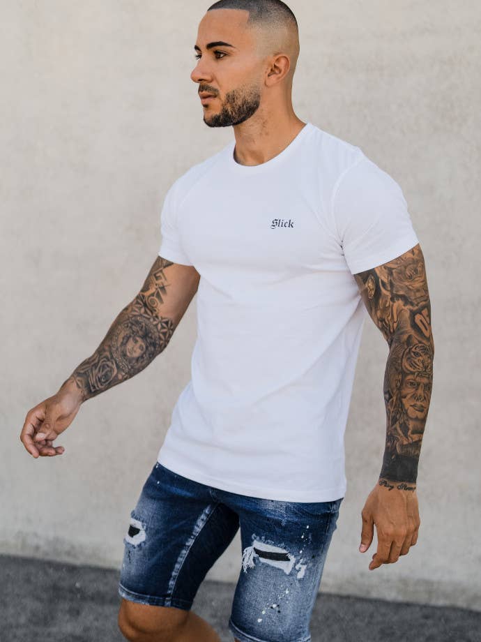 Tee Impressão Back Slick Branco por atacado de Slick Store