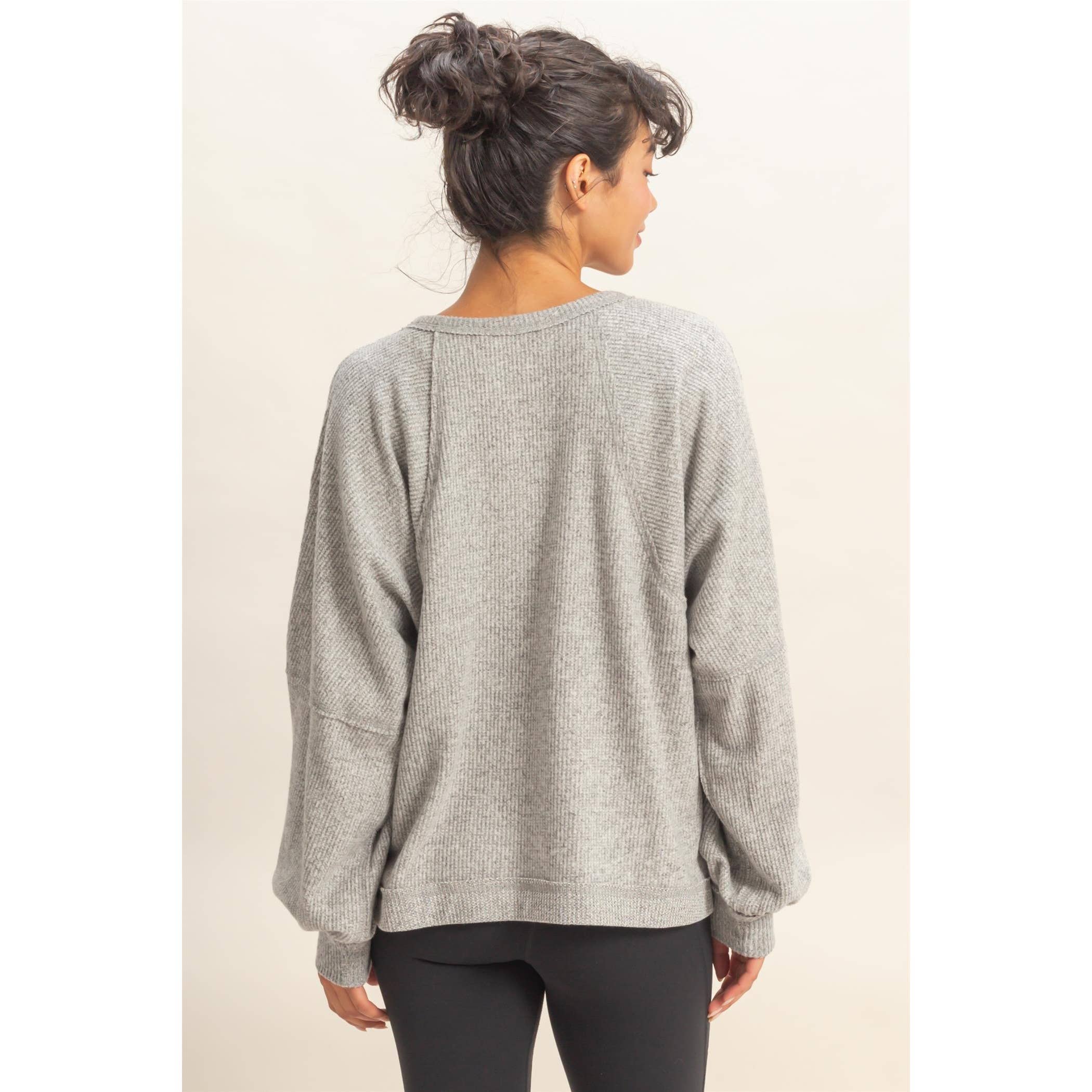 HYFVE - Vente Haut en maille – femme - Haut décontracté à manches longues en maille gaufrée brossée29