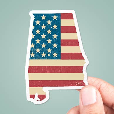 Alabama Bandeira Americana Vinyl Decal por atacado de CJ's Sticker Shop