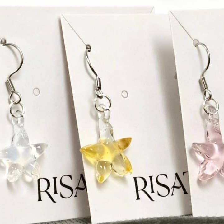 Orecchini a Stella: Gioielli in Vetro Fatti a Mano per la vendita all'ingrosso da parte di RISATO