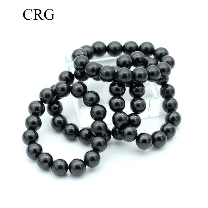 Crystal River Gems LLC - Wholesale Beaded Bracelet - QTY 1 - Russian Shungite Bracelet (15mm Beads)1