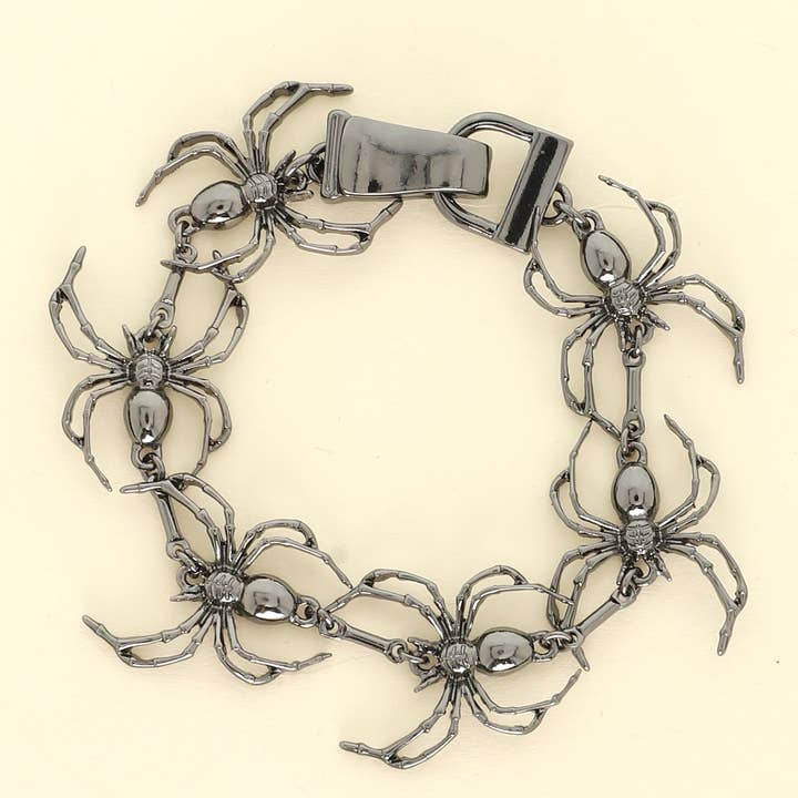 SP Sophia Collection - Wholesale Charm/Dangle Bracelet - Halloween Spooky Spider Magnetic Link Bracelet