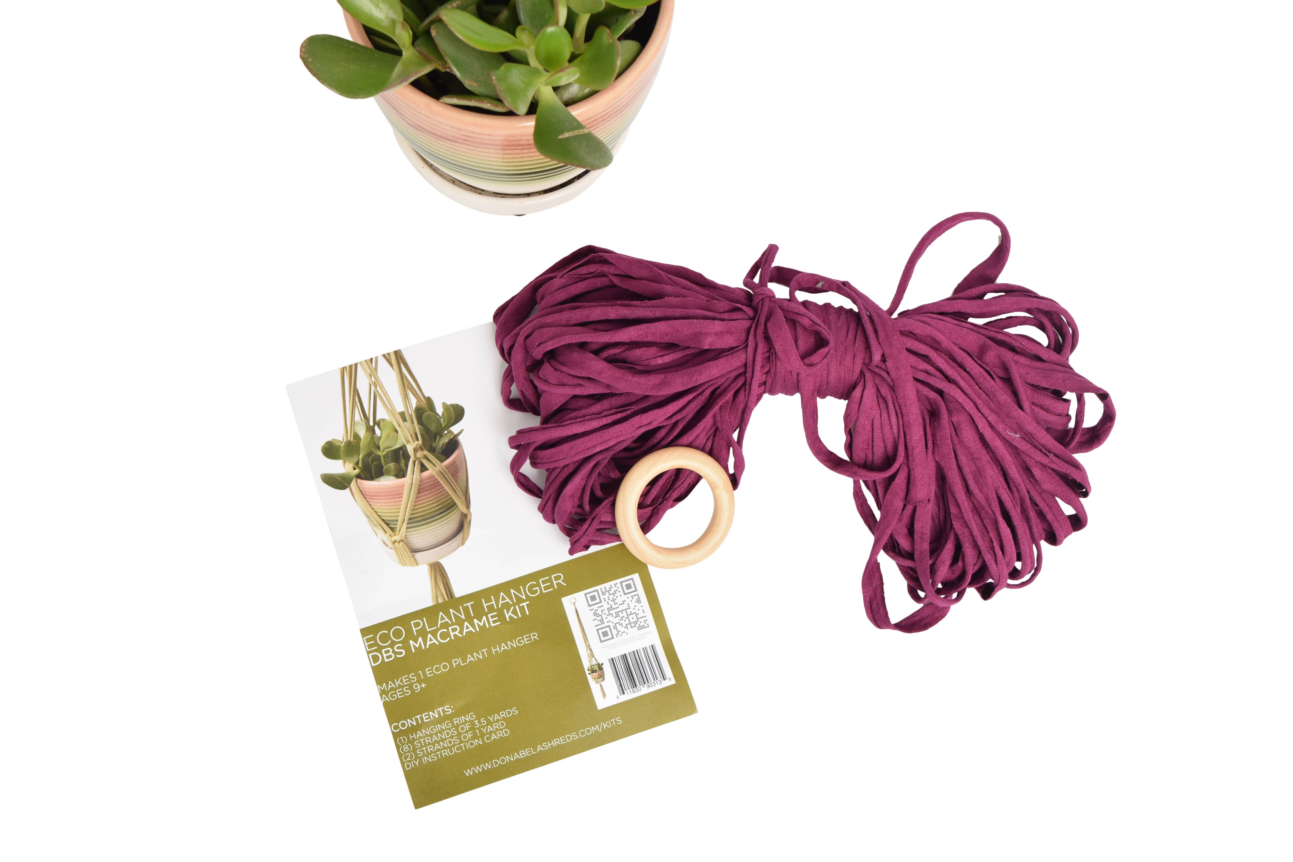 Shreds + rerope - Wholesale DIY Craft Kit - Eco DIY Macrame Plant Hanger Kit0