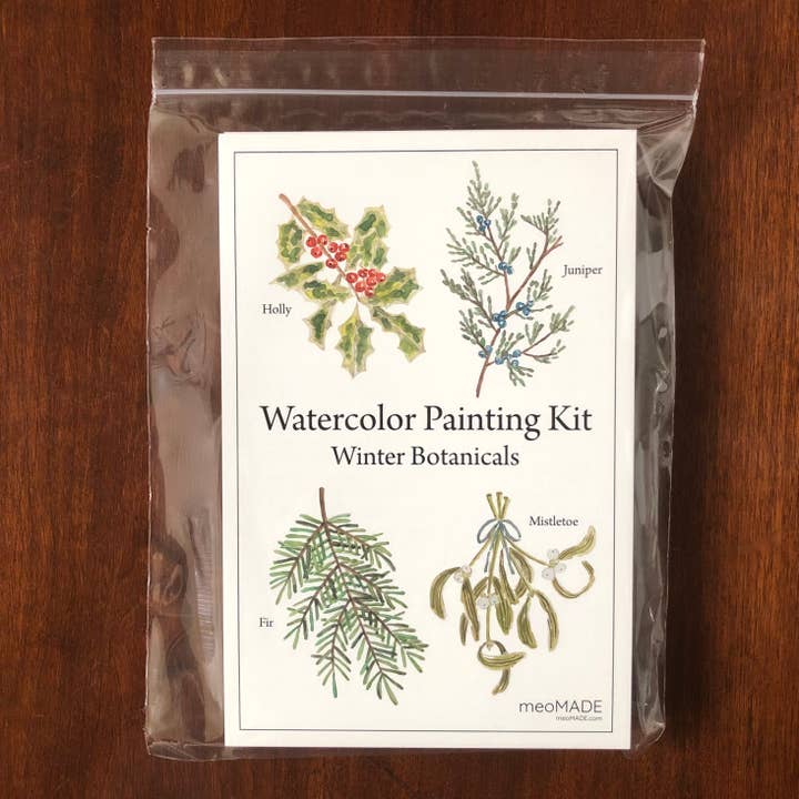 meoMADE - Wholesale DIY Craft Kit - Winter Botanicals - Watercolor Painting Kit3