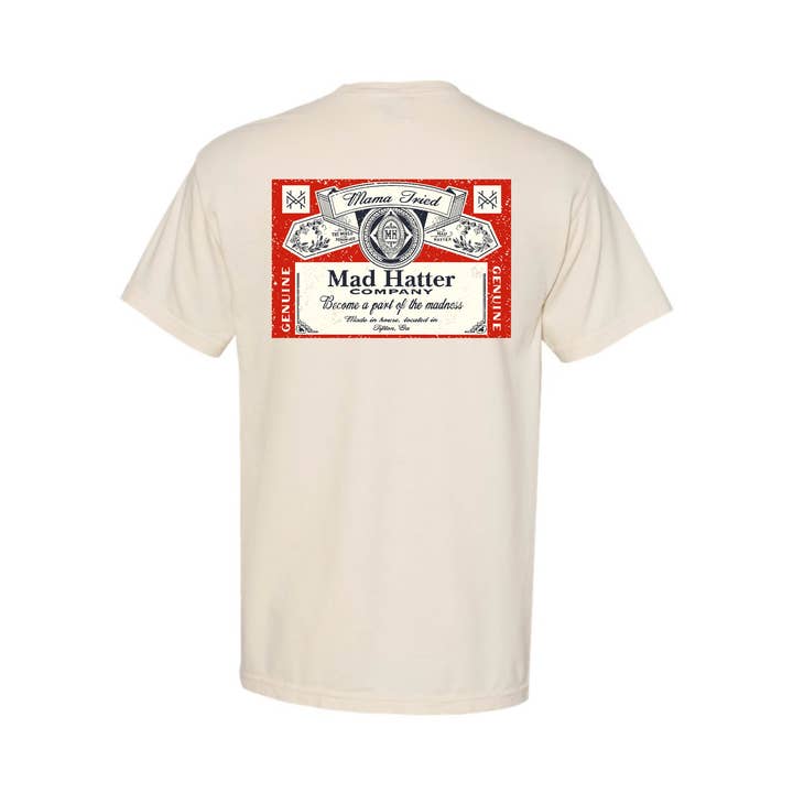 Red Label Drinking T-Shirt for wholesale by The Mad Hatter Co