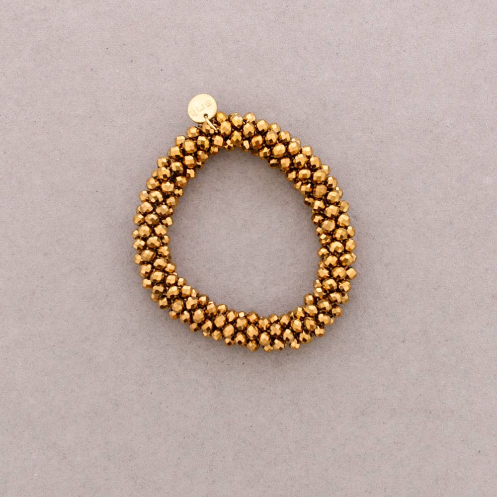 Sonata - Wholesale Snap Jewelry - Elastic Bracelet Faceted Crystals 4mm (B)10