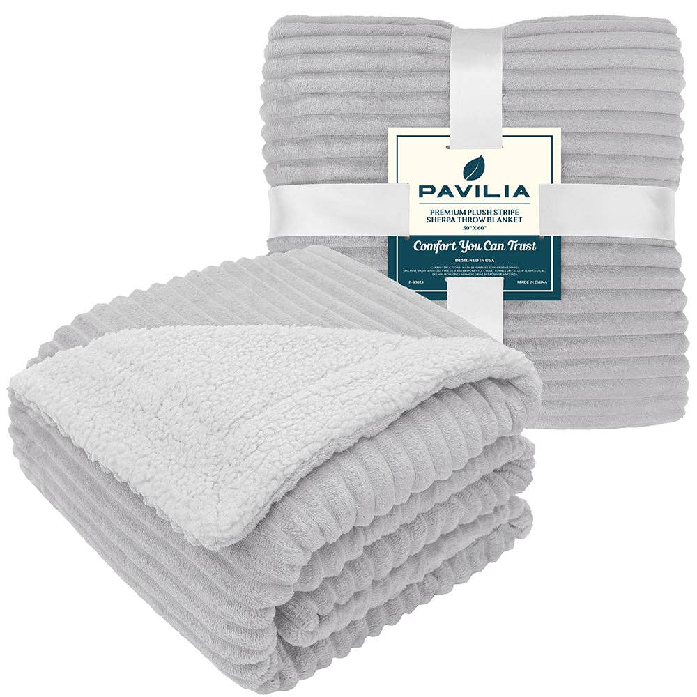 Pavilia - Vente Plaids - Plaid Sherpa côtelé30