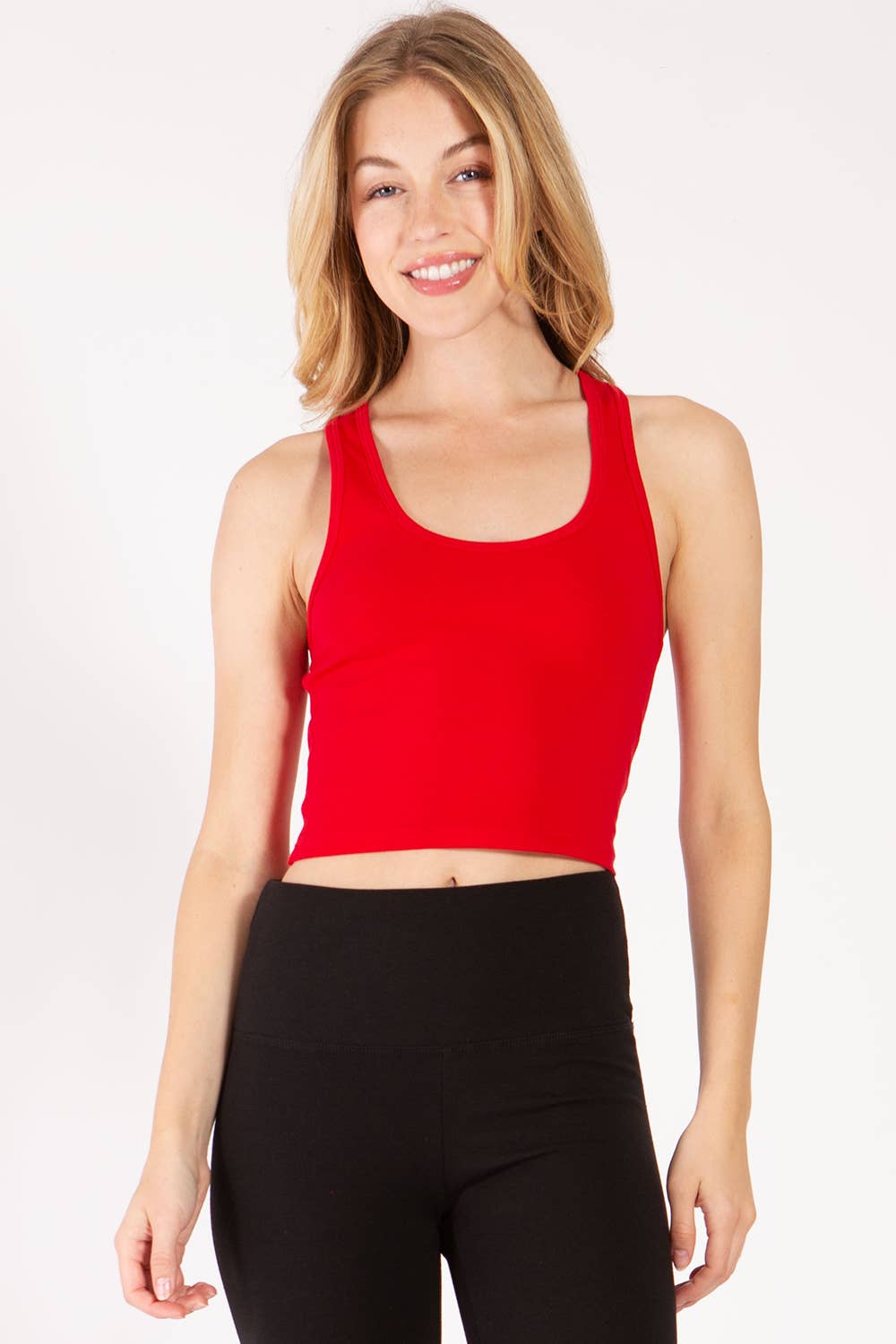 Color 5 – wholesale Tank top – Women′s – Solid color cotton lycra cropped tank top with racer back8