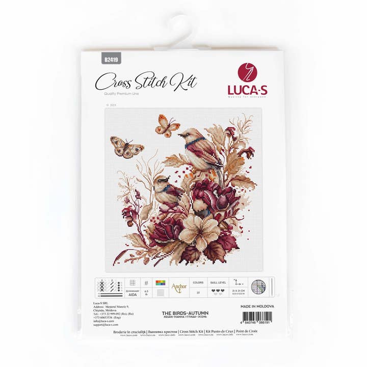 Luca-S – wholesale Material för broderi/korsstygn – Korsstygnsats Luca-S - Fåglar-Höst, B2419