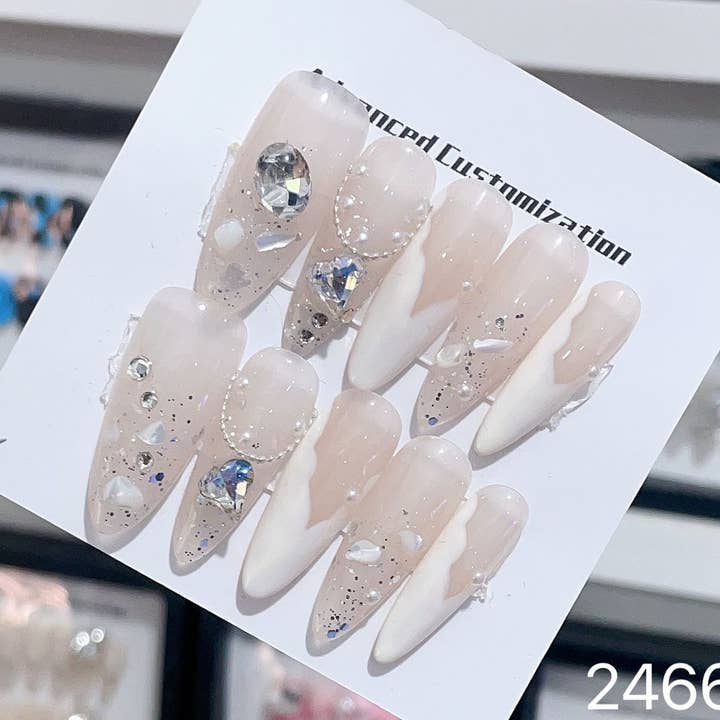 hand made Press on Nails 24663 for wholesale by foamboxnail