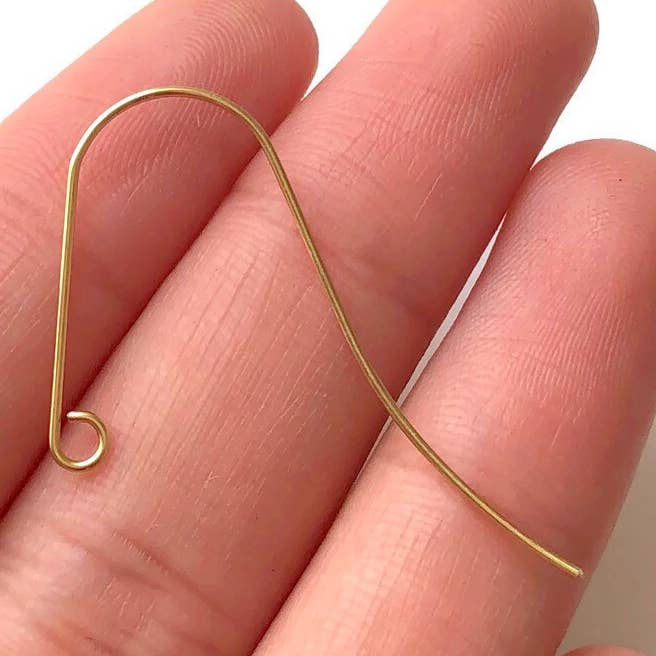 10 Pcs+ Brass Ear Wires - Brass Jewelry Findings - Raw Brass for wholesale by Crafters Resort
