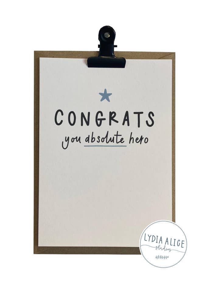 Congratulations Greetings Card | Eco Friendly for wholesale by Lydia Alice Studios