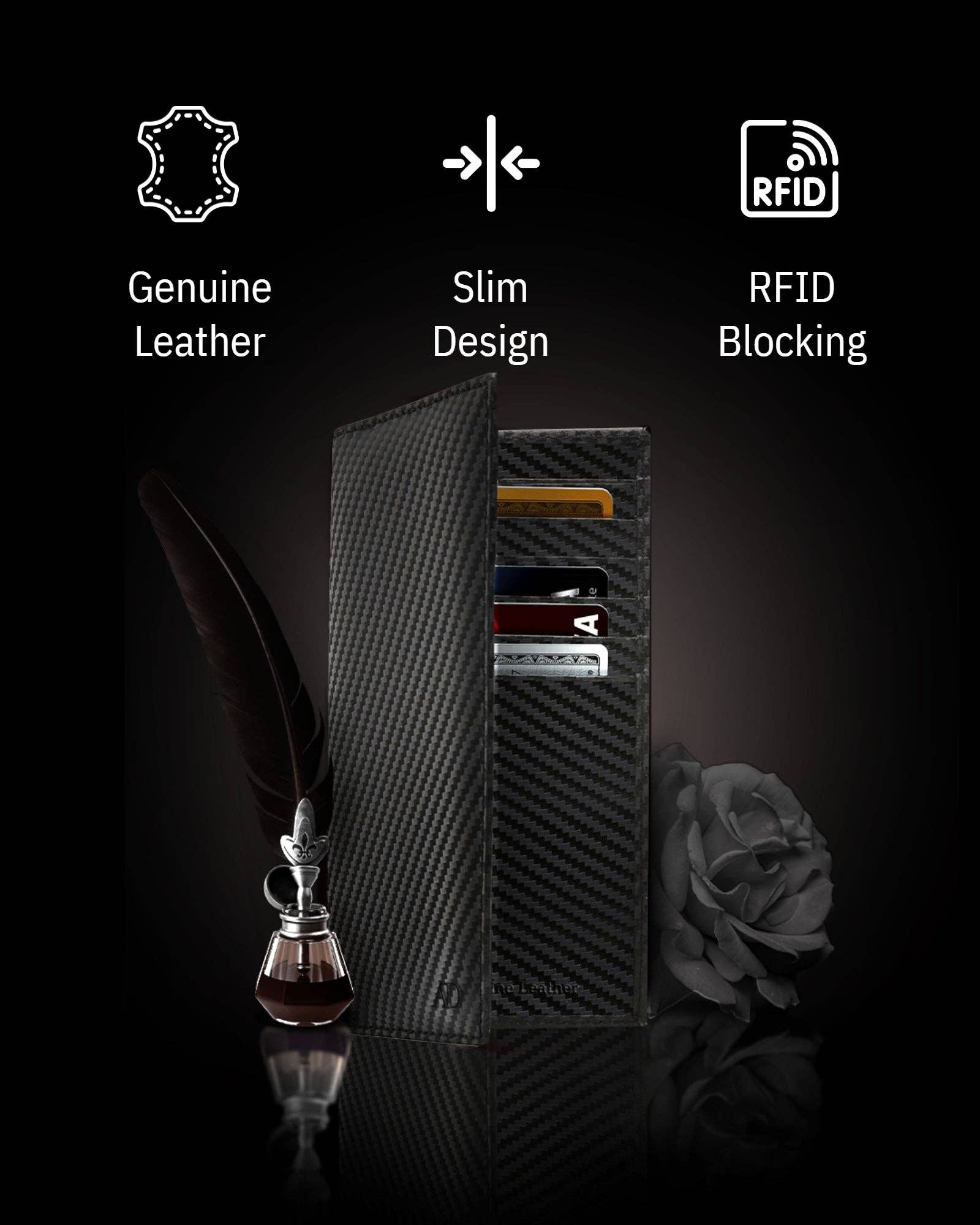 Access Denied Accessories - Wholesale Wallet - Unisex - Genuine Leather Checkbook Cover For Women &Men RFID Blocking25