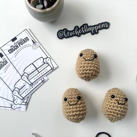 Crochet Happens - Wholesale Decorative Tabletop Object - Couch Potatoes - Set of 8 - Made to Order