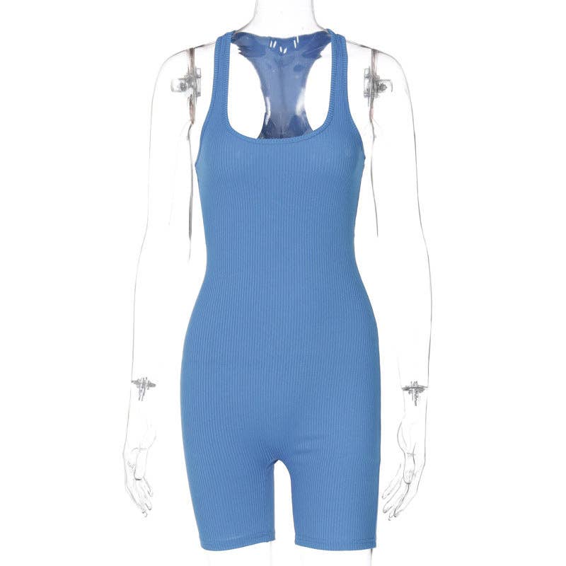 VividLux - Wholesale Unitard - Dames - Dameskleding Lente Zomer Gebreide Effen kleur Hoge Taille Strakke Sport Yoga Romper8