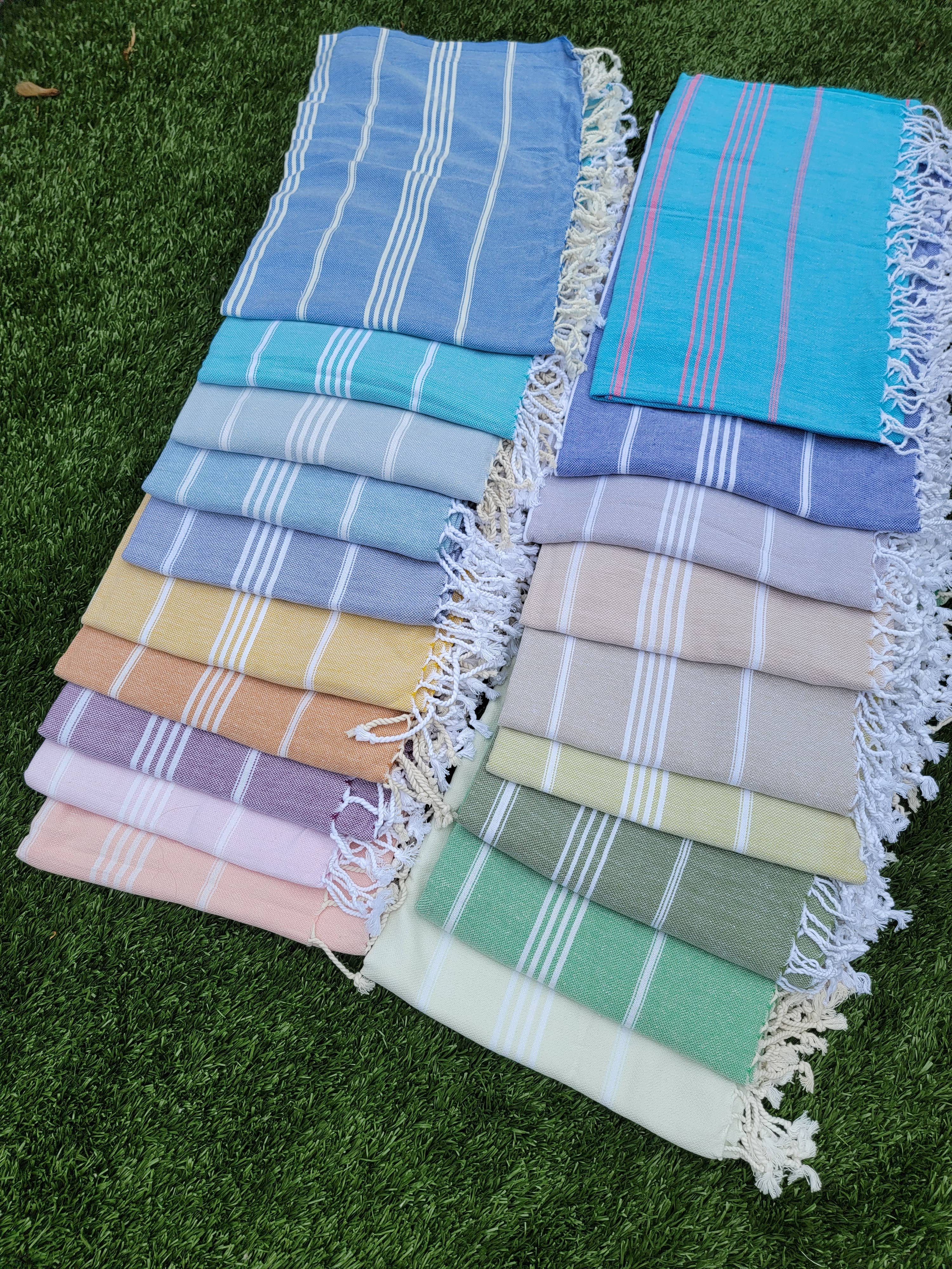 EBRU Home - Vente Serviette de plage - Ensemble de 10 serviettes de plage, ensemble de serviettes sans sable assorties, serviette personnalisée14