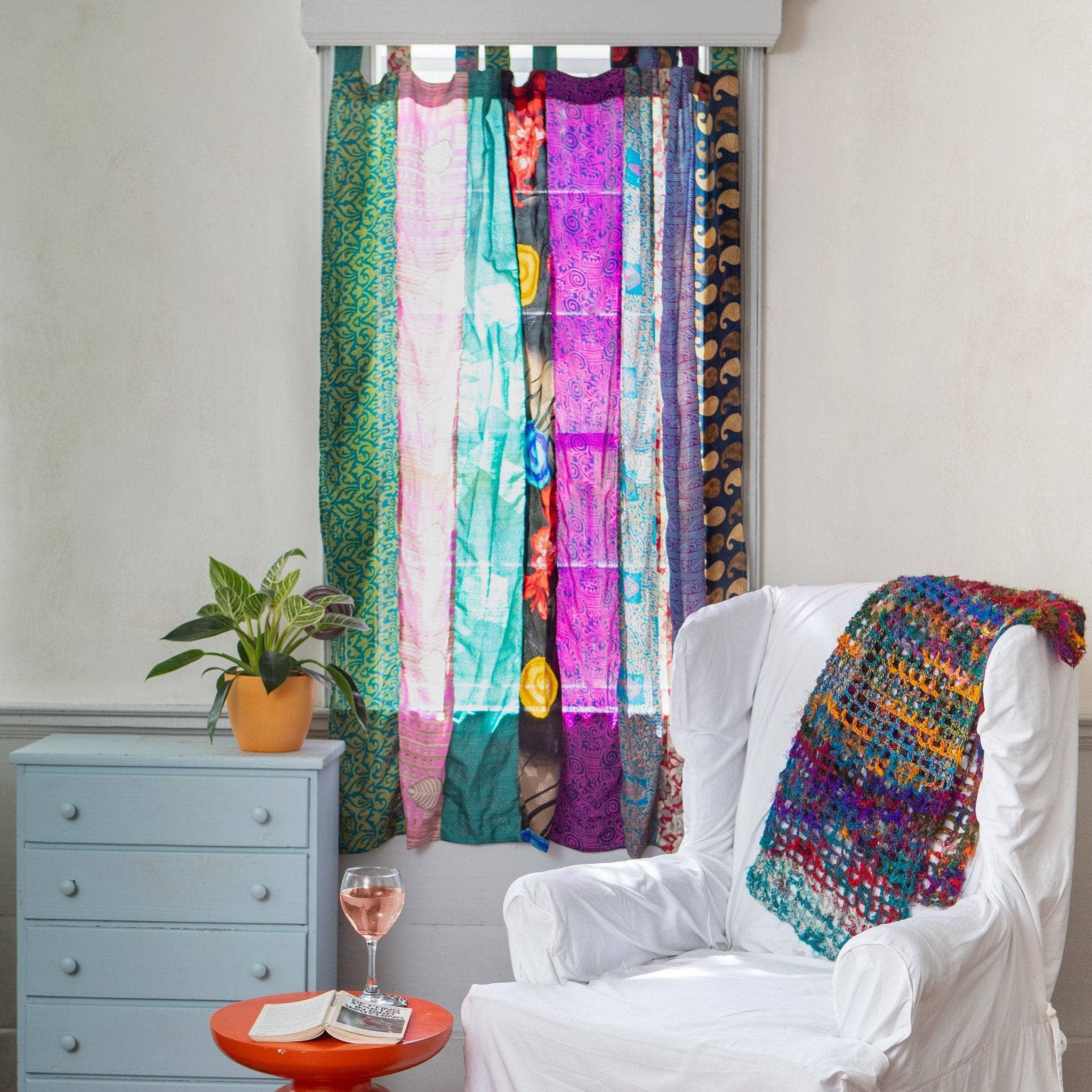 Darn Good Yarn - Wholesale Curtain - Rainbow Oasis: Recycled Sari Curtains0
