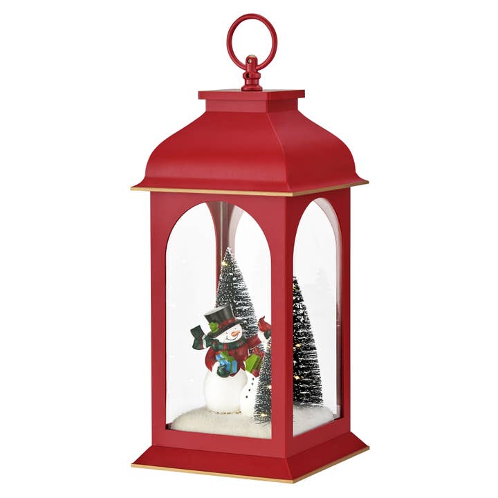 Danya B - Wholesale Christmas decoration - Danya B. Tabletop Red Christmas Snowman Winter Scene Lantern6